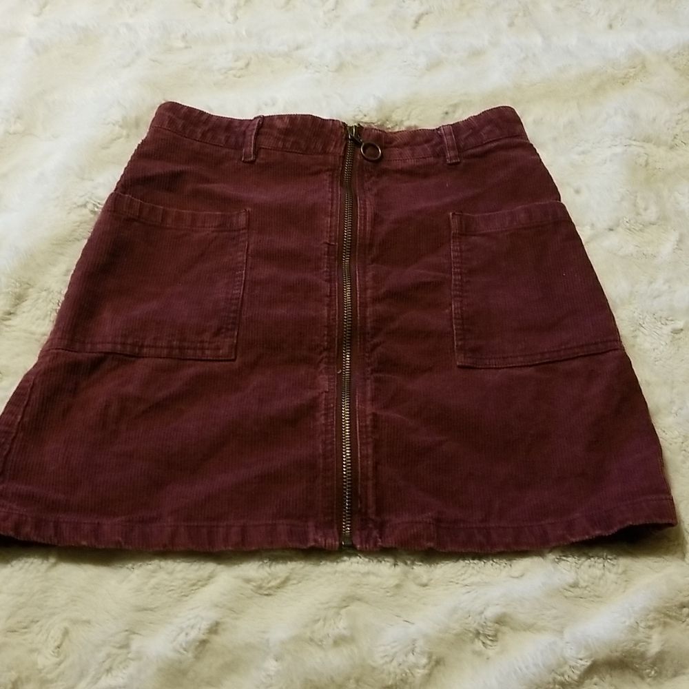 Altar'd State Skirt Womens Size Small Corduroy Burgundy Boho
